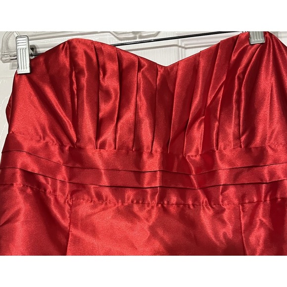 Jessica McClintock Gunne Sax Dress Womens Size 11 Red Prom Party Strapless - Picture 2 of 5